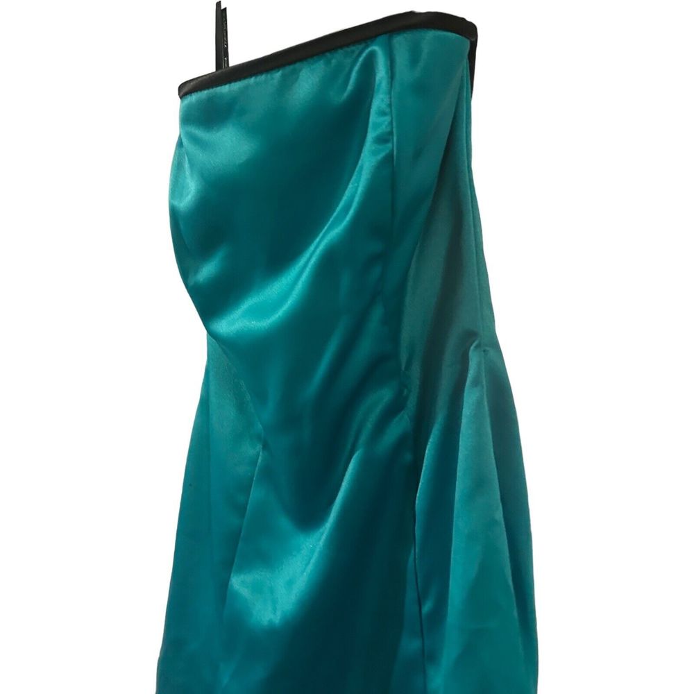 Jessica McClintock Gunne Sax Women Size 3/4 Strapless Gown Prom Dress Teal Blue - Picture 7 of 16
